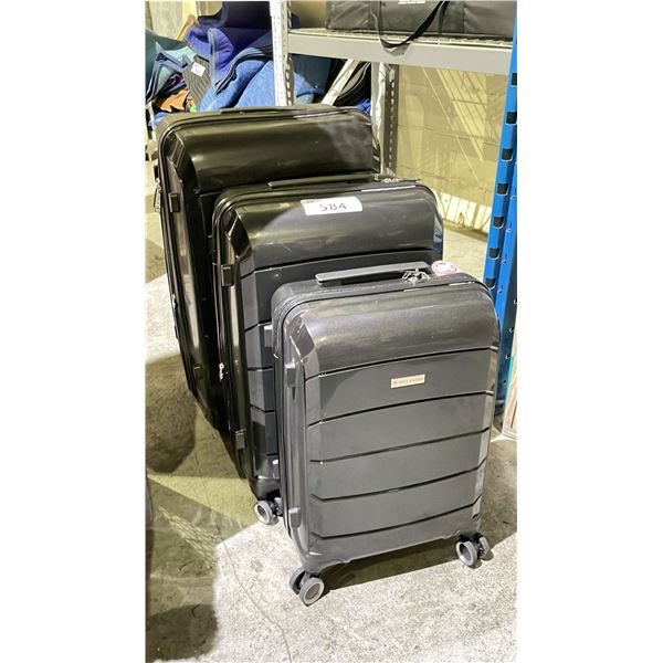 AIR CANADA 3-PC LUGGAGE SET (UNKNOWN WORKING CONDITION, MAY BE MISSING PARTS & PIECES)