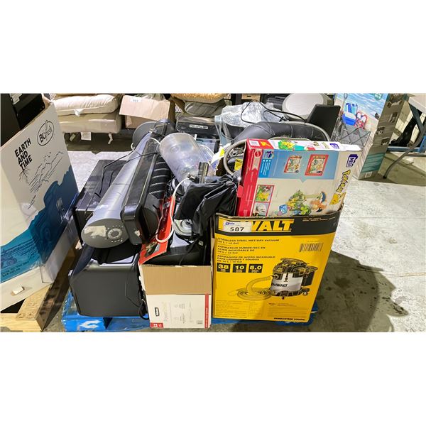 PALLET OF ASSORTED ITEMS INCLUDING; TOWER FANS, ICE MAKER & MORE (UNKNOWN WORKING CONDITION, MAY BE