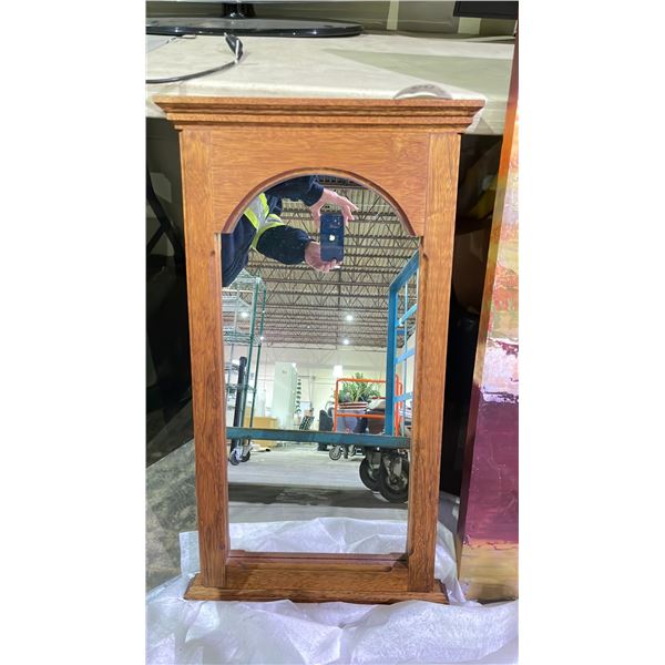 HANGING WOODEN MIRROR