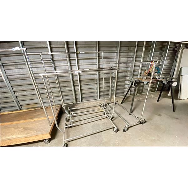 4 ROLLING CLOTHING RACKS