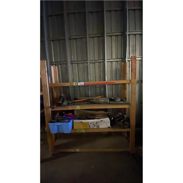 4 TIER ROLLING WOODEN SHELVING UNIT WITH VACUUM PARTS