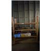 Image 1 : 4 TIER ROLLING WOODEN SHELVING UNIT WITH VACUUM PARTS