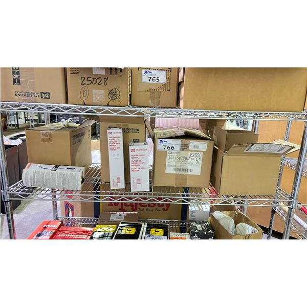 SHELF OF ASSORTED LIGHTING