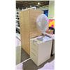 Image 2 : 3 DRAWER METAL FILE CABINET, 2 DOOR WOOD CABINET & HOLMES FAN