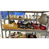 Image 1 : SHELF OF ASSORTED MODEL CARS, RC CAR & C-3PO COLLECTIBLES CASE
