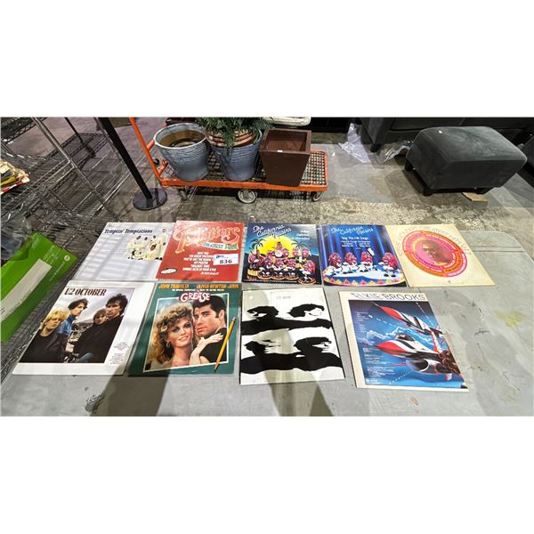 VINYL RECORD COLLECTION INCLUDING: THE PLATTERS, THE CALIFORNIA RAISINS, GREASE, U2, ELLKIE BROOKS