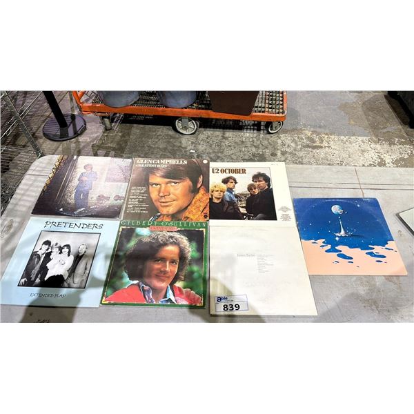 VINYL RECORD COLLECTION INCLUDING: U2, PRETENDERS, BILLY JOEL, JAMES TAYLOR & MORE