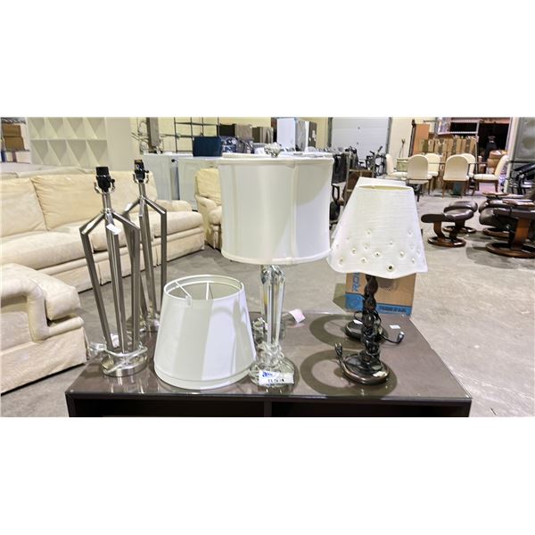 6 ASSORTED TABLE LAMPS WITH SHADES