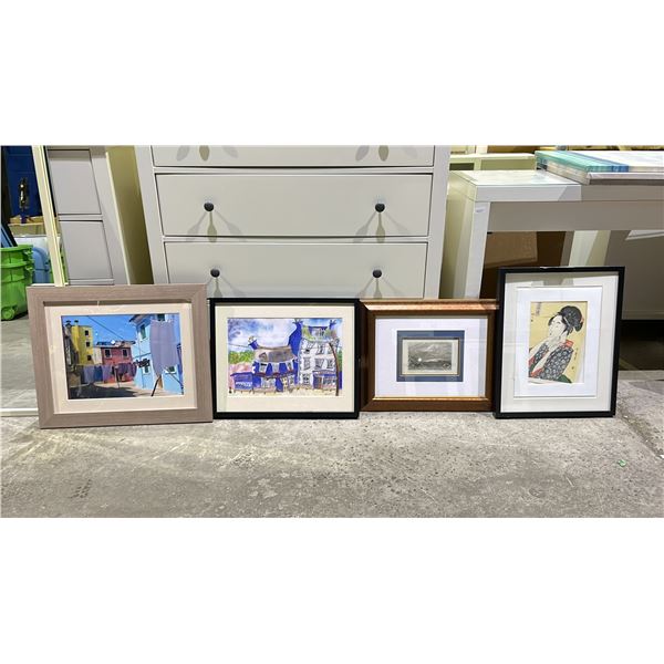 4 ASSORTED FRAMED ARTWORK