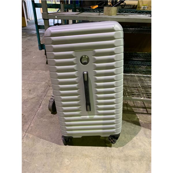 DELSEY-PARIS HARD SHELL LUGGAGE (1 WHEEL MISSING, UNKNOWN COMBINATION)