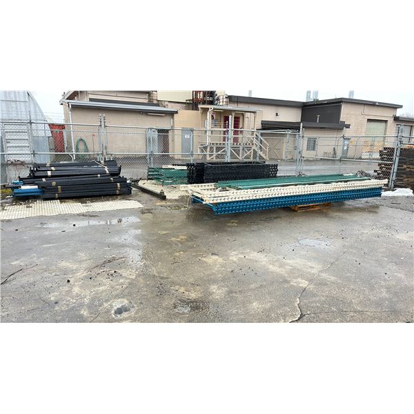 LOT OF ASSORTED PALLET RACKING INCLUDING; 16', 10' & 6' UPRIGHTS, ASSORTED SIZE CROSS BEAMS &