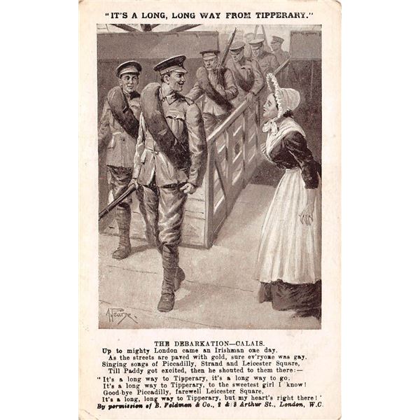 6 "It's a long, long way from Tipperary" Military Postcards