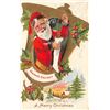Image 2 : Group of 6 Santa Claus in Bells Christmas Holiday Greeting Postcards