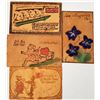 Image 2 : Novelty - 6 Postal Used Leather Antique Postcards