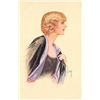 Image 2 : Group of 3 Signed Artist Pretty Ladies Postcards