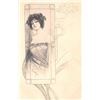 Image 2 : Group of 5 Black & White Signed Artist Pretty Ladies by A.S.W.