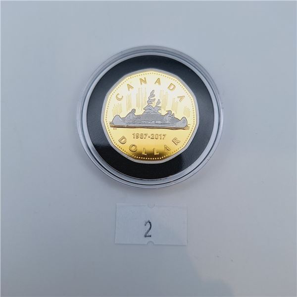 RCM 2017 $1 Pure Gold Coin - 30th Anniversary of the Loonie - Voyageur 31.16g 99.99% Gold