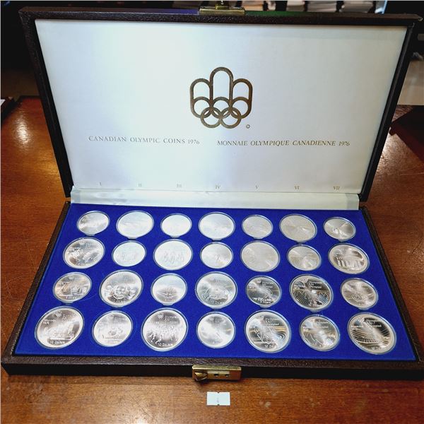 1976 Montreal Olympic Proof 28 Coin Set  (92.5% Silver) 30.24 toz