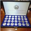 Image 1 : 1976 Montreal Olympic Proof 28 Coin Set  (92.5% Silver) 30.24 toz