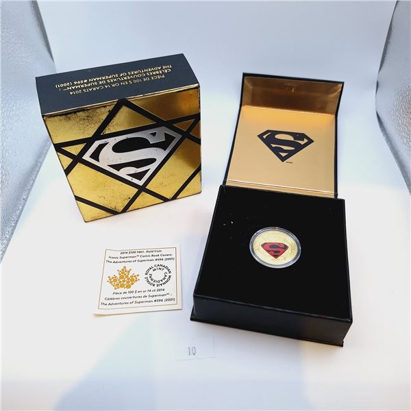 RCM 2014 $100 14K Gold Coin - Iconic Comic Book Covers - Superman #596 12g 14K Gold