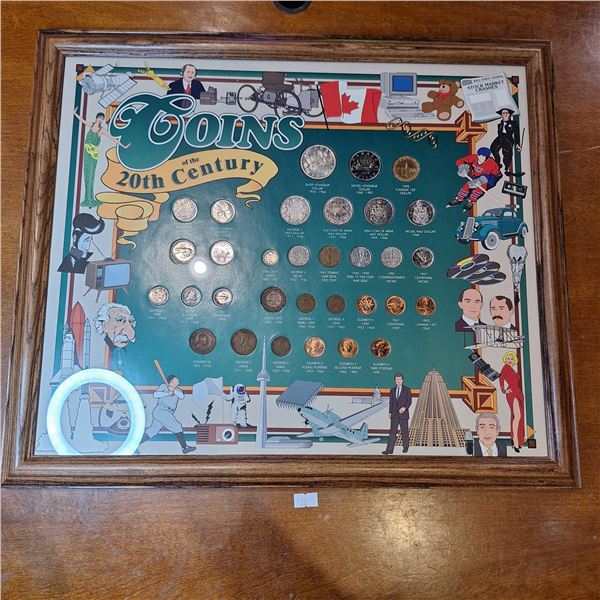 Coins of the 20th Century Canadian Coin Wall Piece - Silver Coins Included