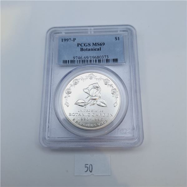 PCGS MS69 1997-P Botanical Silver Dollar 26.73g 90% Silver