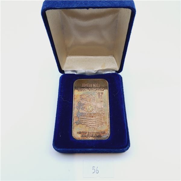 National Merry Christmas '87 1 Troy Ounce .999 Silver Bar