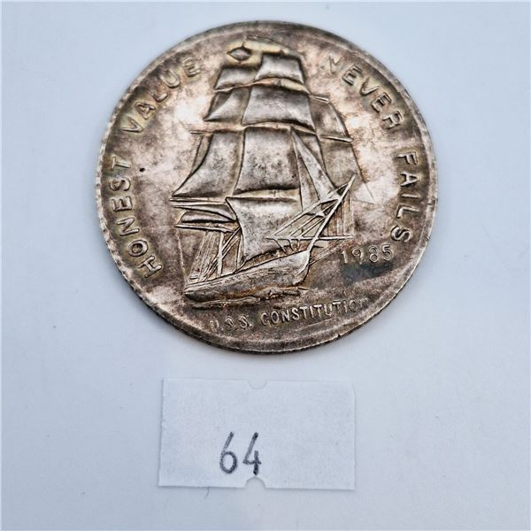 U.S.S. Constitution Liberty Mint One Troy Ounce .999 Silver Coin