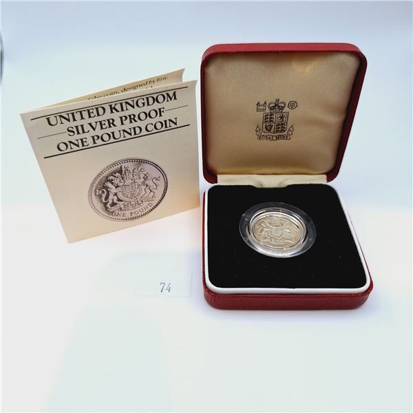 Royal Mint United Kingdom Silver Proof One Pound Coin 9g Sterling Silver