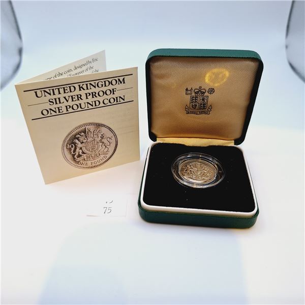 Royal Mint United Kingdom Silver Proof Piedfort One Pound Coin 19g Sterling Silver