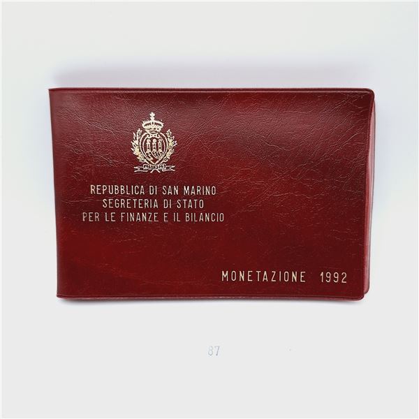 1992 San Marino Coin Set Silver Coin Included