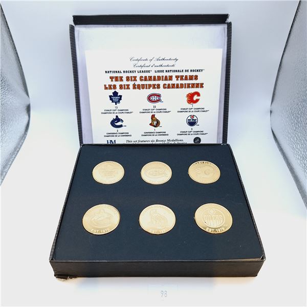 NHL Canadian Teams Bronze Medallion Set