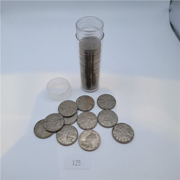 Tube of George V Nickels