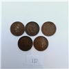 Image 1 : Five American Indian Head Pennies