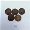 Image 1 : Five American Indian Head Pennies