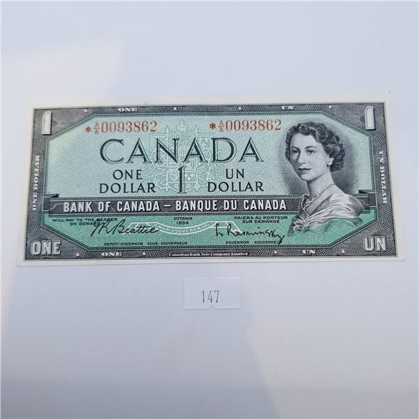 1954 Modified Canadian $1 Replacement Banknote *A/A