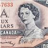 Image 3 : 1954 Modified Canadian $2 Error Banknote Reverse Ink Print