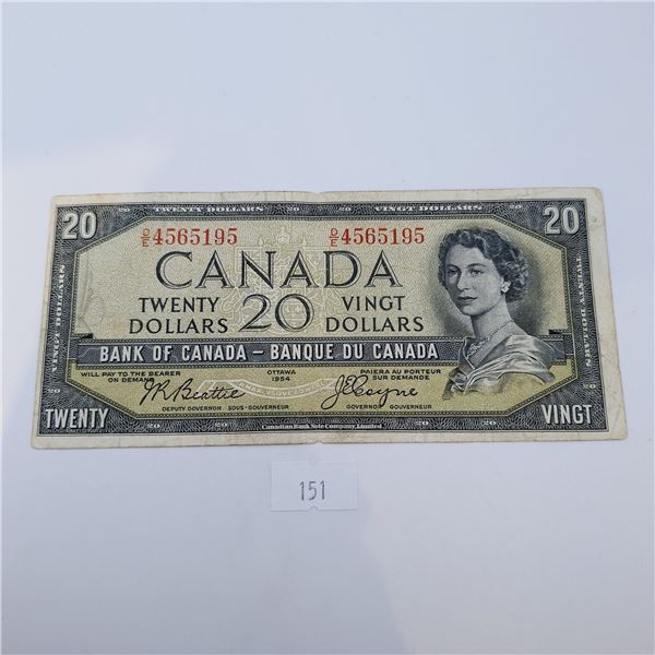1954 Devil's Face $20 Canadian Banknote