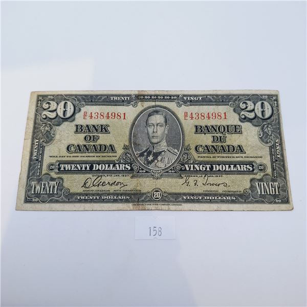 1937 Bank of Canada Twenty Dollar Banknote