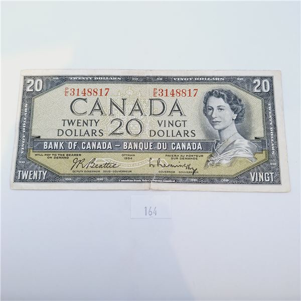 1954 Modified Twenty Dollar Canadian Banknote