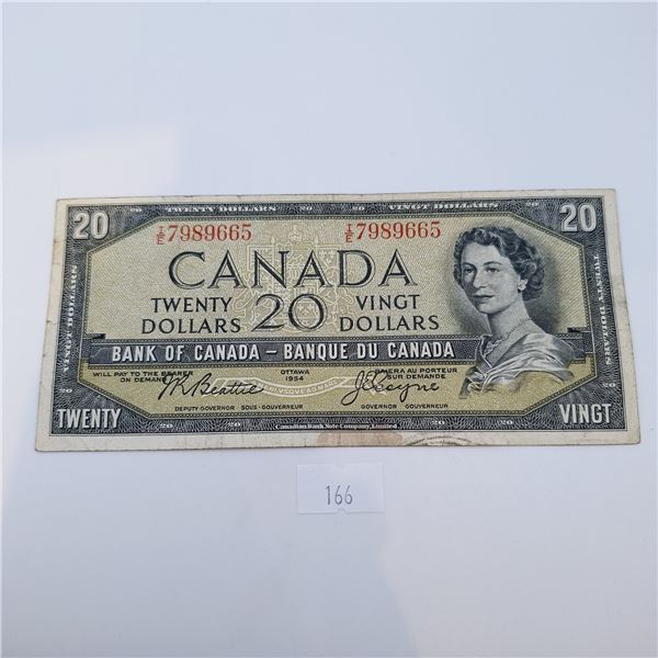 1954 Modified Twenty Dollar Canadian Banknote