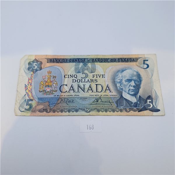 1979 Five Dollar Canadian Banknote