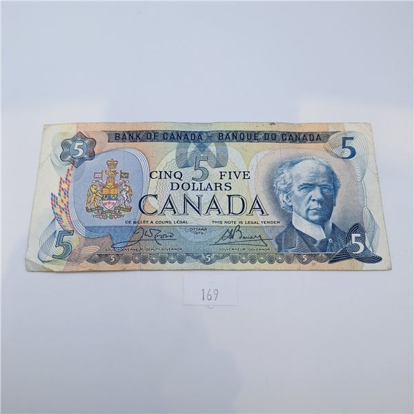 1979 Five Dollar Canadian Banknote
