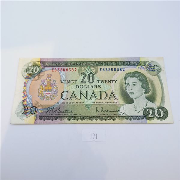 1969 Twenty Dollar Canadian Banknote
