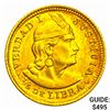 Image 1 : 1906 Peru Gold 1/5 Libra .0471 agw GEM BU