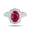 Image 2 : 2.51 ctw BURMESE Ruby and 0.66 ctw Diamond Platinum Ring (GIA CERTIFIED)