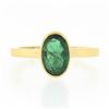 Image 4 : Solid 18K Yellow Gold 1.21 ctw Oval Bezel Set Emerald Solitaire Engagement Ring