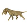 Image 1 : Vintage 18K Gold DETAILED Chesapeake Bay Retriever Hunting Dog & Duck Pin Brooch