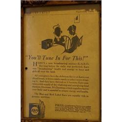 Karo Syrup with radio (advertising from 1920's magazine referencing radio)