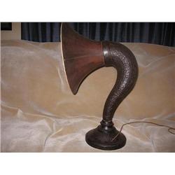 Orchestrion horn speaker  deluxe model,  wooden bell and base,  good driver